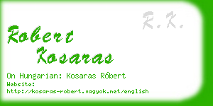 robert kosaras business card